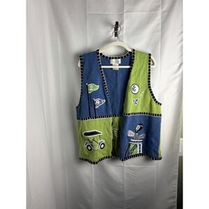 Retro Mandalay Bay Vintage Golf Knit Sweater Vest Womens XXL
